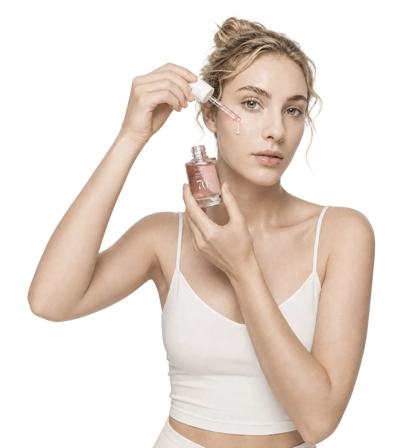 Mulher em um momento de cuidado e beleza